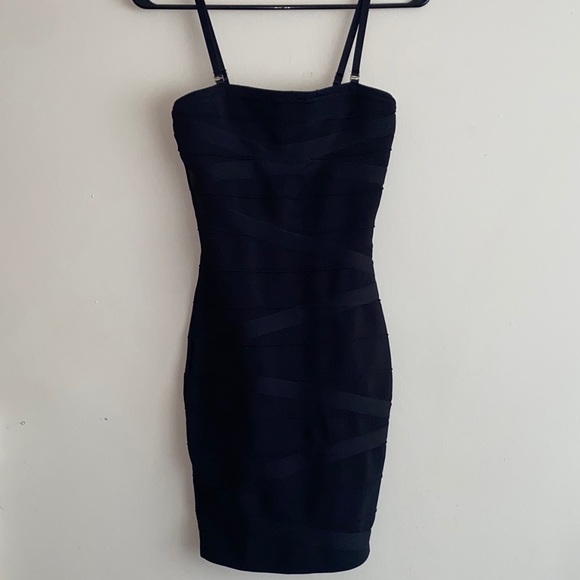 Guess By Marciano Black Mini Bandage Night Out Dress - Picture 1 of 7
